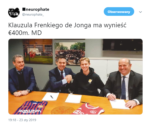 KLAUZULA odejścia w kontrakcie Frenkie de Jonga